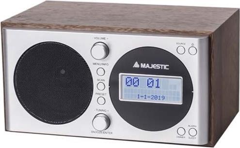 Actual product image Majestic New WR-162 DAB digital radio Silver, Wood (DAB+, PLL, FM, DAB)
