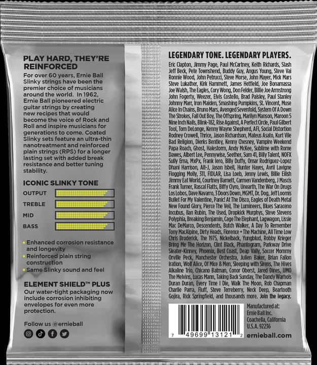 Valeurs nutritives et ingrédients Ernie Ball Slinky Regular (6 x, Guitare électrique, 0.05")