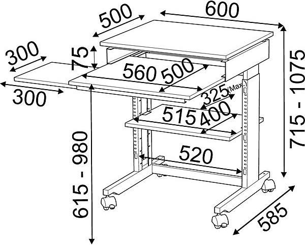 Produktbild Twinco Terminaltisch (60 x 50 x 107.5 cm)