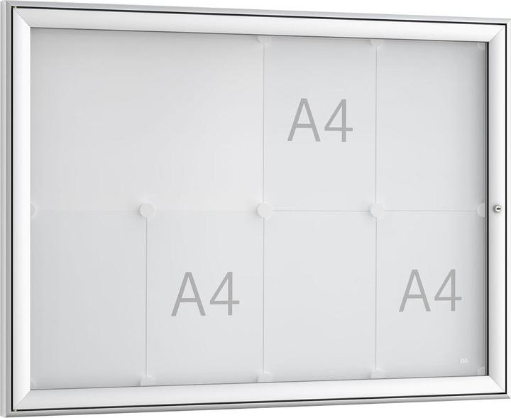 Wsm Drehtürschaukasten 8 x DIN A4 B930xH680mm Rahmen eckig für Innenbereich