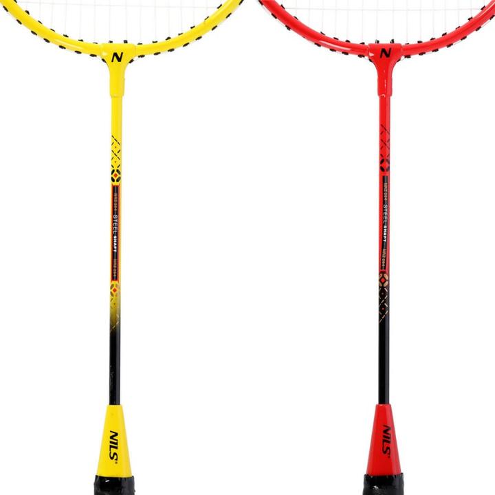 Immagine prodotto Nils NRZ264 Set badminton in alluminio 4 racchette 3 frecce a molla 600x60cm custodia rete