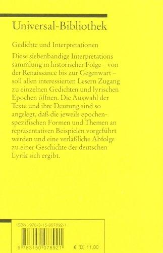 Produktbild Gedichte und Interpretationen 3. Klassik und Romantik (Deutsch, Wulf Segebrecht, 1986)