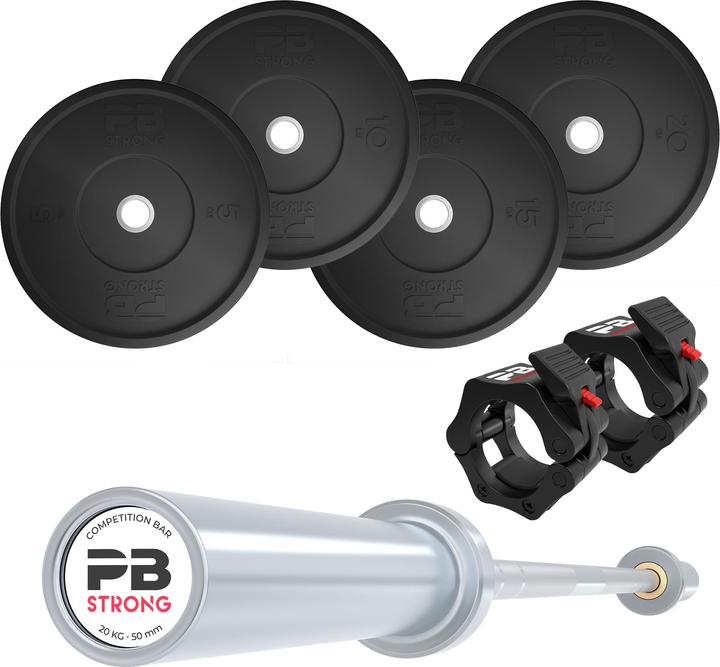 Actual product image Perform Better PB Strong complete set rubber 120 kg (Men) (2 x 15 kg, 2 x 5 kg, 2 x 20 kg, 2 x 10 kg)