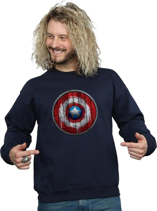 Actual product image Mens Captain America Wooden Shield Sweatshirt (M)