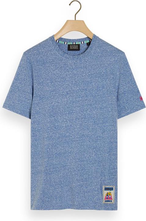 Scotch & Soda Shirt Kurzarmshirt mit R-Neck und Label-Flag