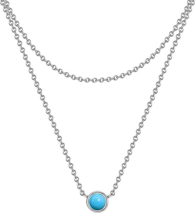 Produktbild Glanzstücke München Damen Sterling Silber Türkis (rek.) silber 42,0/36,0 cm Basiskette + 5,0 cm Verläng - 29882 (Sterling Silber)