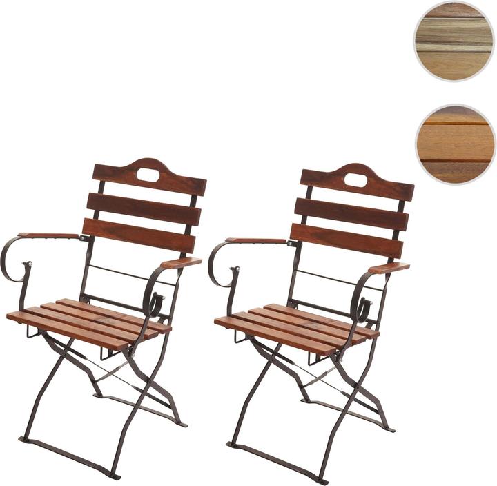 Produktbild Swisshandel24 2x Biergartenstuhl, Klappstuhl Gartenstuhl, Gastronomie-Qualität Akazie FSC-zertifiziert - braun