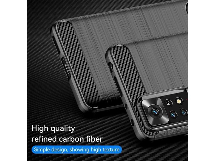Actual product image Screenguard Xiaomi Redmi Note 11 Pro+ 5G Case Carbon Brushed Soft TPU (Xiaomi Redmi Note 11 Pro+ 5G)