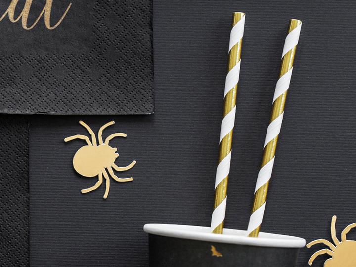 Productafbeelding Partydeco Gestreepte Rietjes Goud (10 x)