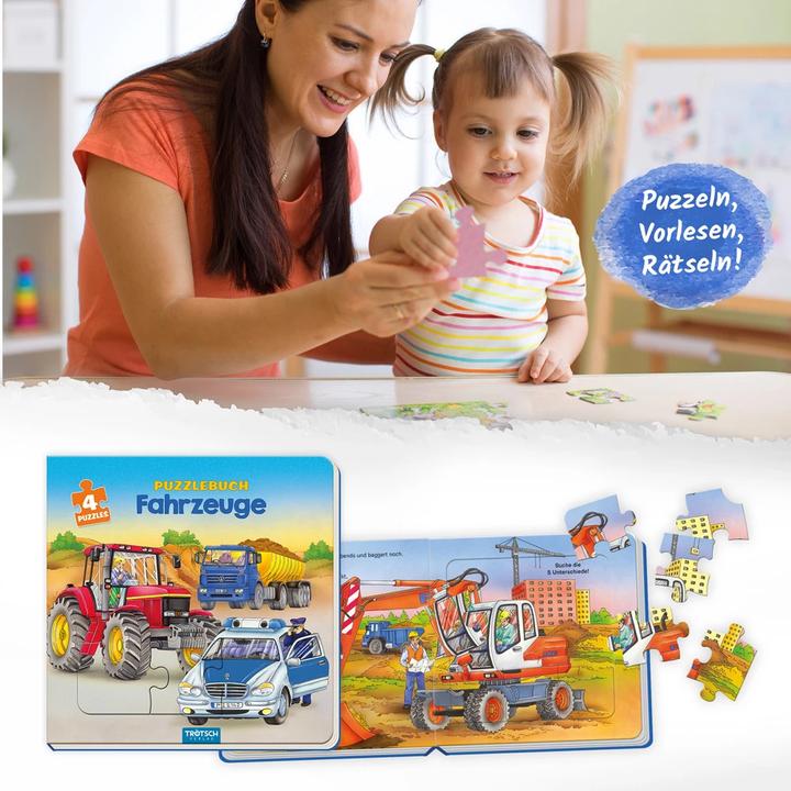 Actual product image Puzzle book vehicles (10 pieces)