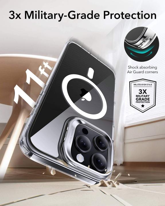 Actual product image ESR Classic Hybrid HaloLock Case with Stash Stand (Apple iPhone 16 Pro Max)
