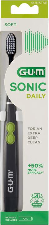 GUM Sonic Daily elektrische Zahnbürste schwarz (Oszillierende Zahnbürste)