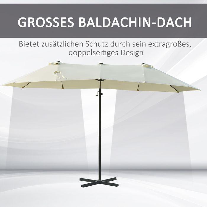 Produktbild Swisshandel24 Doppelampelschirm, Kurbel Metall Cremeweiss 440 x 270 x 250 cm (2.70 m)