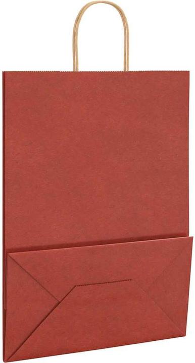 Immagine prodotto VidaXL Sacchetti di carta kraft 50 pezzi con maniglia rossa 32x17x44 cm (Borsa da regalo, 50 x)