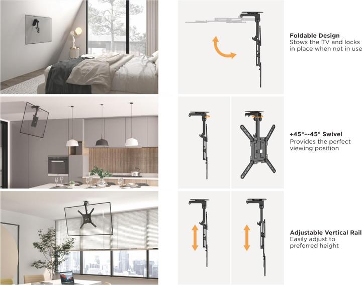 Actual product image equip Wall bracket 23"-55"/ 1TFT 20kg fixed bw (Ceiling, 55", 20 kg)