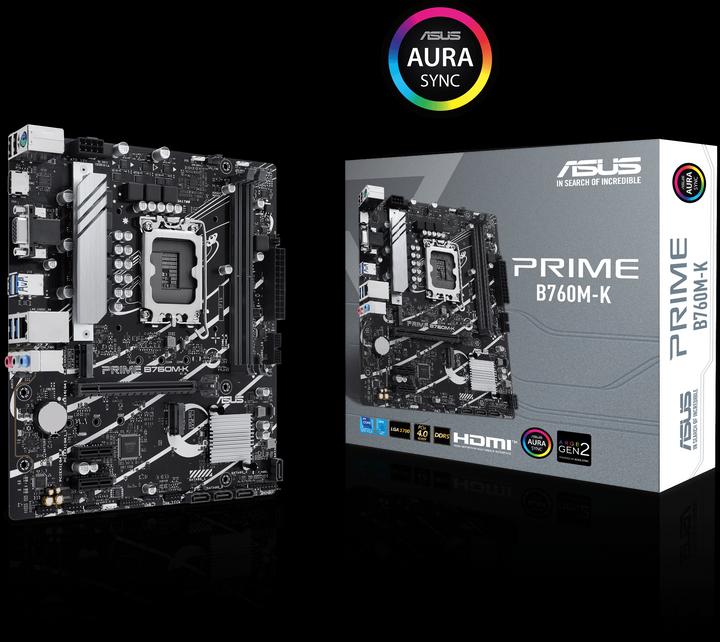 Actual product image ASUS PRIME B760M-K (LGA 1700, Intel B760, mATX)