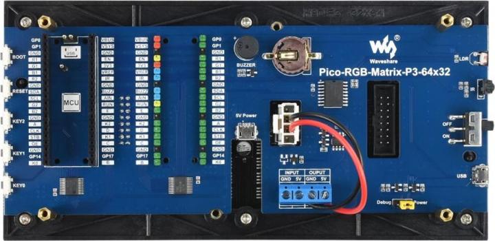 Produktbild WaveShare Digitale RGB Matrix Uhr für Rasperry Pi Pico 64x32