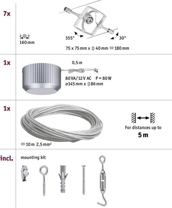 Actual product image Paulmann Wire System Set MacII