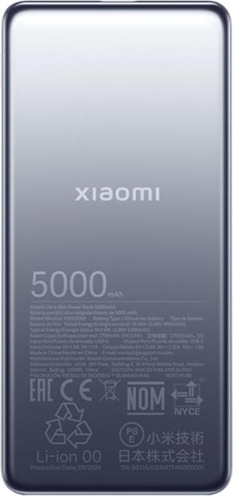 Actual product image Xiaomi Ultra Slim Power Bank 5000mAh (5000 mAh, 19.10 W, 19.10 Wh)
