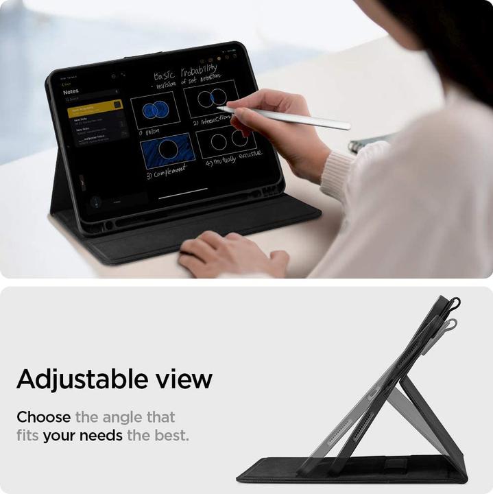 Actual product image Spigen Tablet Case Liquid Air Folio Apple iPad Air 4 2020 Black (iPad Air 2020 (4. Gen))