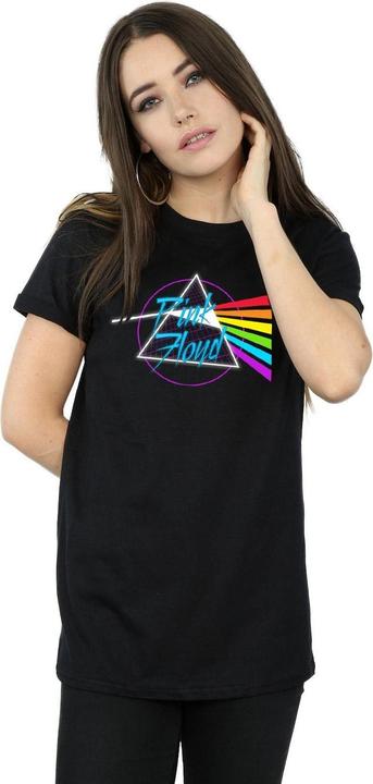 Actual product image Pink Floyd Womens/Ladies Neon Darkside Cotton Boyfriend T-Shirt (XL)