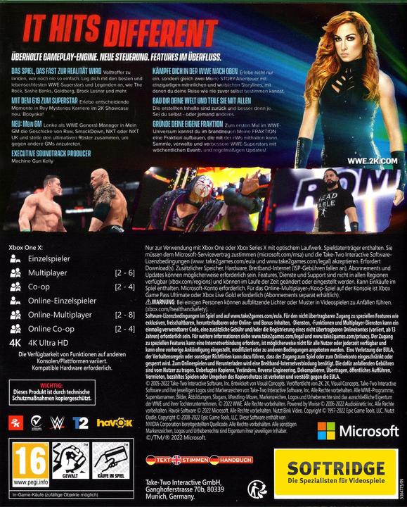 Image du produit 2K Games WWE 2K22 (Xbox One S, Xbox One X, DE)