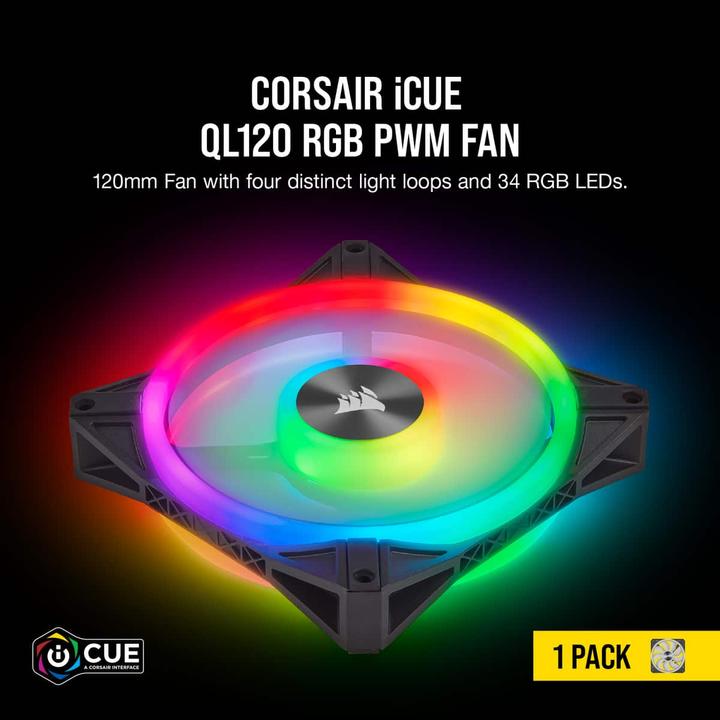 Productafbeelding Corsair iCUE QL120 RGB (120 mm, 1 x)