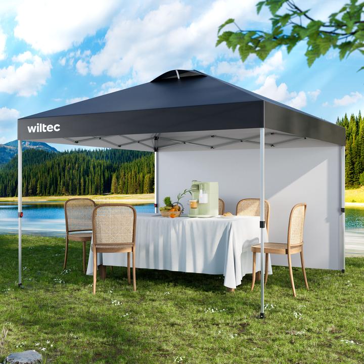 Actual product image Wiltec Pop up gazebo 3x3m grey side section wheels garden gazebo folding gazebo (300 cm, 300 cm)