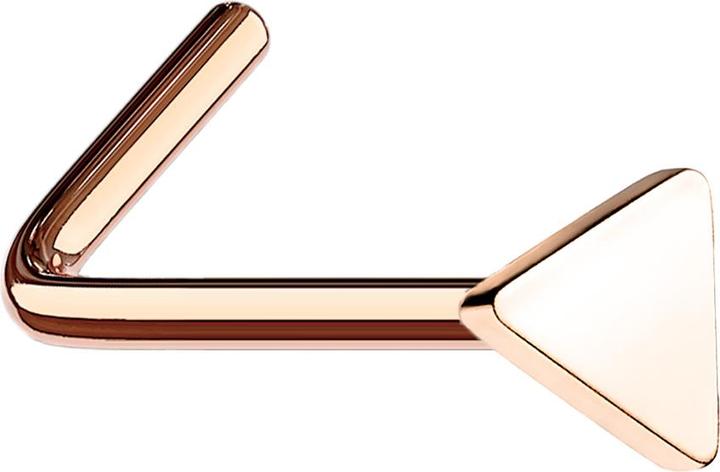 Star Piercing Nasenstecker gewinkelt rosegold mit Dreieck (ohne Messing, Chirurgenstahl 316L)
