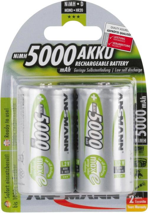 Ansmann Mono D (2 pz., D, 5000 mAh)