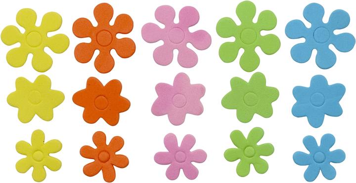 Glorex Foam rubber sticker 72 pcs flowers, self-adhesive
