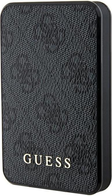 Guess Powerbank 15W GUPB5LP4GEGK 5000mAh czarny/black 4G Leather Metal Logo (5000 mAh, 15 W)