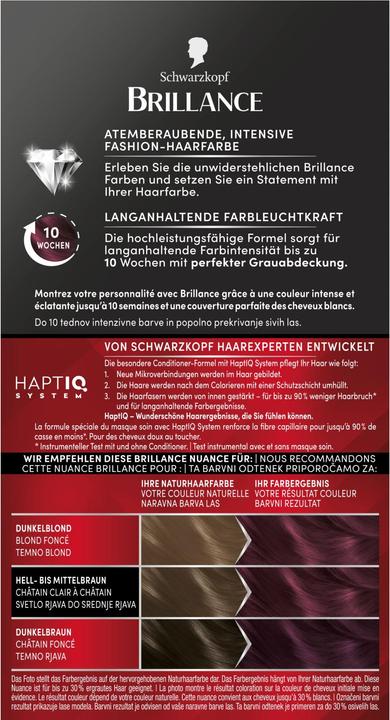 Valori nutrizionali e ingredienti Schwarzkopf Brillance Crema colorata intensiva (860 Ultravioletti)