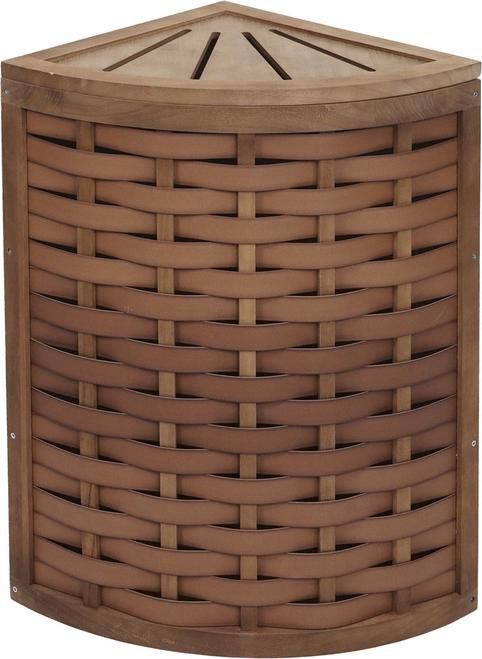 Produktbild Swisshandel24 Eck-Wäschekorb HWC-H87, Wäschebox Wäschesammler Wäschebehälter Wäschesortierer, Holz 70L 66x53x38cm (70 l)