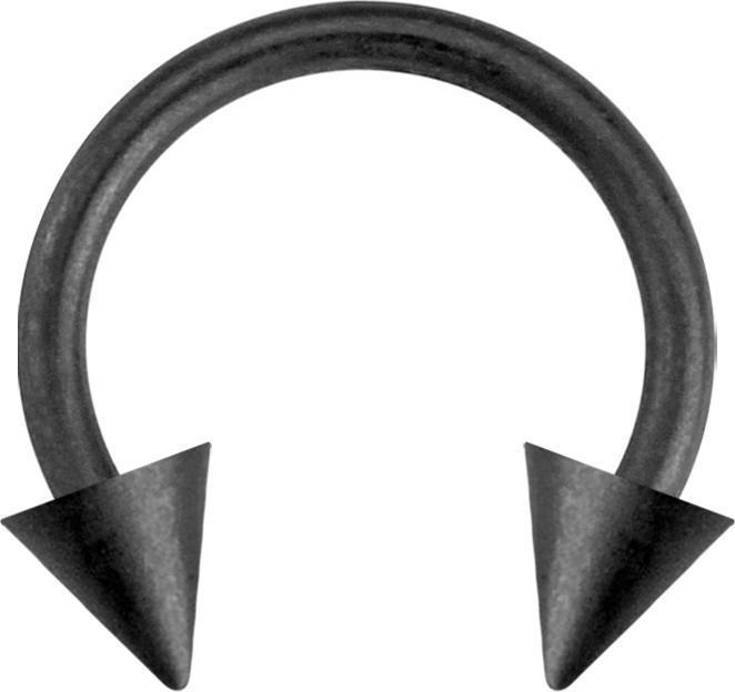 Image du produit Star Piercing Circular Barbell noir mat avec deux cônes (Acier chirurgical 316L, sans laiton)