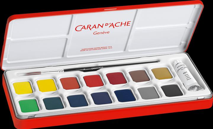 Immagine prodotto Caran d'Ache Gouache Studio Tabletten Metallschachtel (Multicolore, Verde, Verde lime)