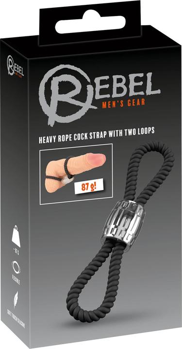 Produktbild Rebel Heavy Rope Cock Strap with two Loops (5.50 cm)