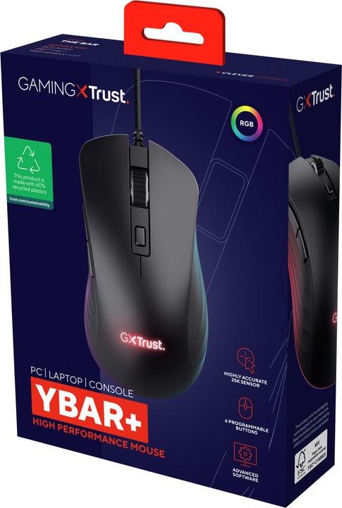 Image du produit Trust Gxt924 Ybar+ Souris De Jeu Noire (Filaire)
