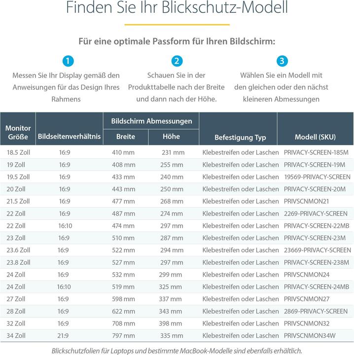 Produktbild StarTech .com Monitor Privacy Screen for 68,60cm (27") Display (27", 16 : 9)