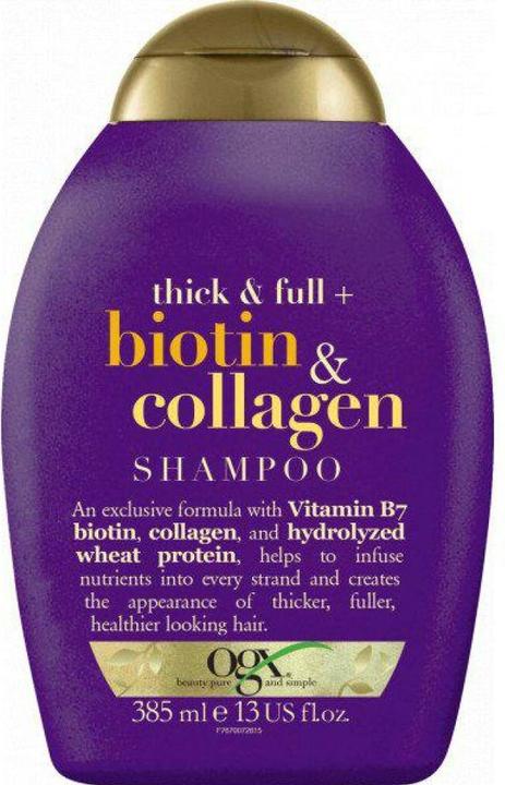 Ogx ORGANIX Shampoo Biotin & Kollagen volumisierendes Shampoo 385ml (385 ml, Flüssiges Shampoo)