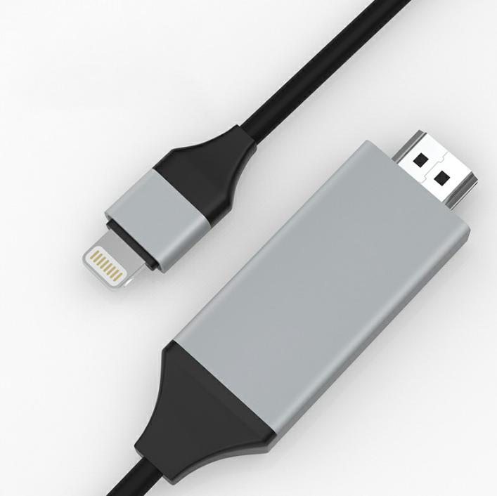 Image du produit Apfelkiste Lightning auf HDMI 1080p Konverter Adapter Kabel für Apple iPhone / iPad - Weiss 2m (Lightning, HDMI)