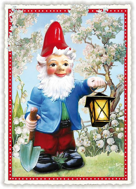 Produktbild Edition Tausendschön Postkarte / Gartenzwerg / hoch / blanko