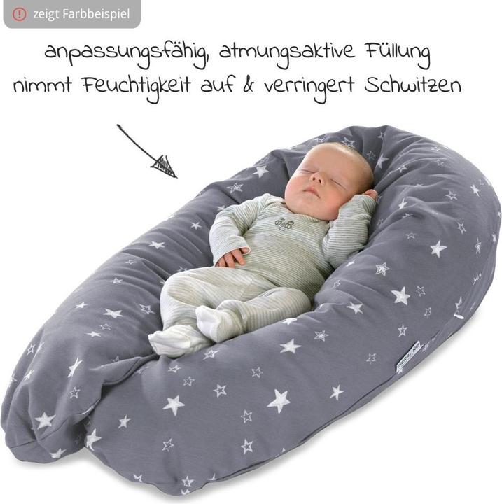 Image du produit Theraline Coussin d'allaitement "Das Original" avec rembourrage en épeautre, housse incluse 190 cm (38 cm)