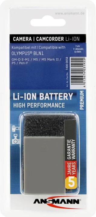 Actual product image Ansmann A-Oly BLN-1 1140mAh 7.4V (Camera battery charger)
