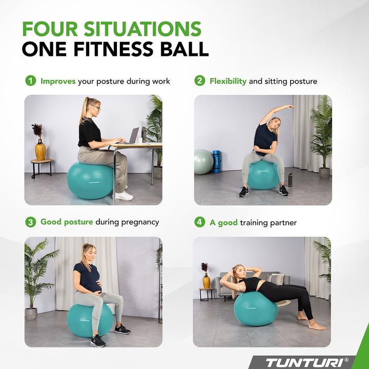 Immagine prodotto Tunturi Gym Ball - Fitnessball reissfest ABS 75 cm Türkis (75 cm)