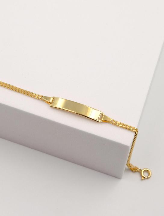 Produktbild Muau Plaketten-Armband (14 cm, 750/18K Gelbgold)