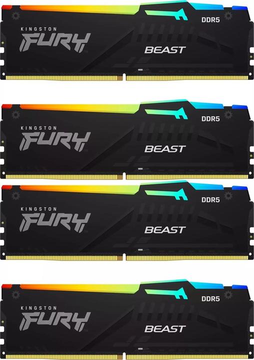 Image du produit Kingston D5 64GB 5200-40 Beast RGB K4 KFY (4 x 16GB, 5200 MHz, RAM DDR5, DIMM)