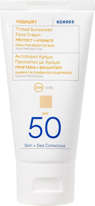 Korres Yogurt Sunscreen Face Cream With Color Spf50 50ml (Sonnencreme Gesicht, SPF 50, 50 ml)