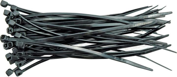 Toya Ruban adhésif 200 x 2,5 mm 100 pièces noir (Serre-câbles en plastique, 100 pcs)