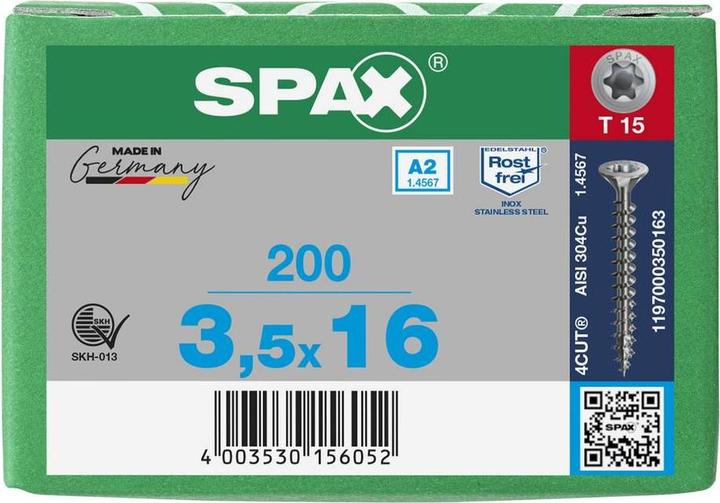 Produktbild Spax Spanplattenschrauben A2 (200 Schrauben pro Stück)